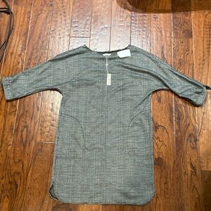 Max Studio Women's Brushed Double Knit 3/4 Tie Sleeve Short Dress